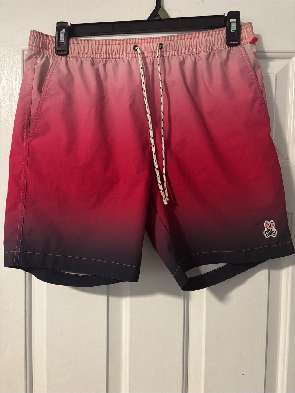 Psycho Bunny Men’s Gradient Pink Swim Trunks Size Large